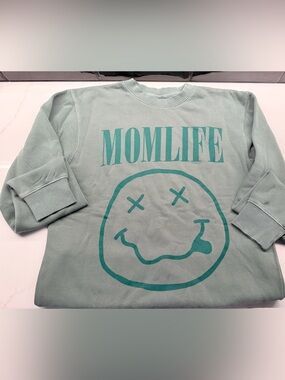 Momlife Graphic Crewneck Sweatshirt - Sage Green